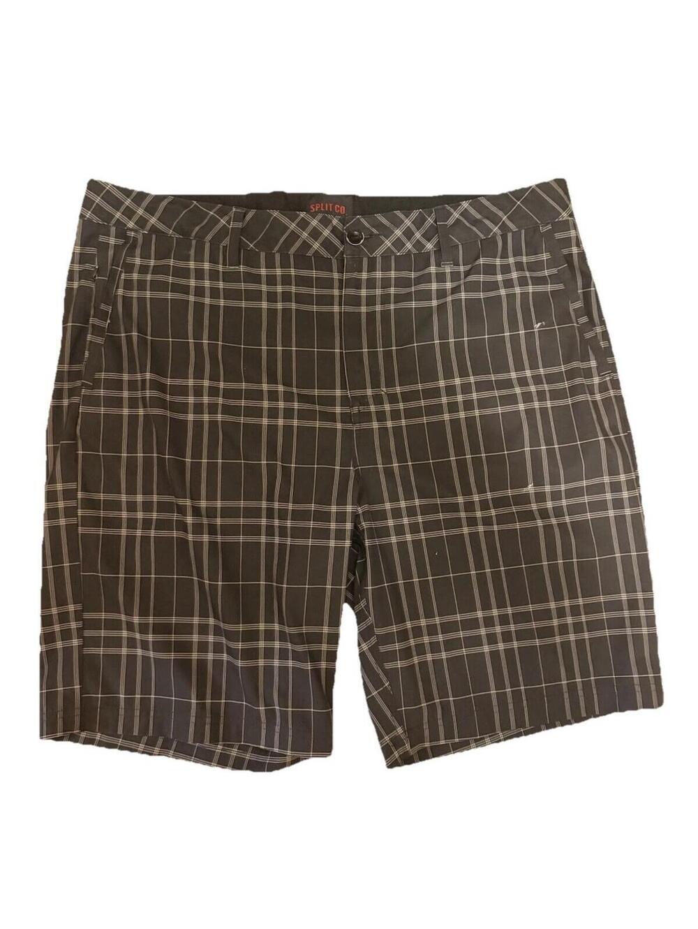 Shorts For Men & Women Plaid Soft Fabric Black Split & Company Black Loose